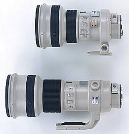 EF400mm f/4 DO IS USM built inMulti-Layer Diffractive Optical Element (above) and400mm f/4 Lens incorporating only refractive ptical elements (below)